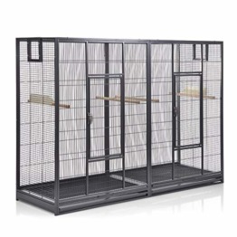 Montana Cages ® | Vogelkäfig Melbourne 160 - Antik Doppelkäfig, Käfig XL, Voliere für Sittiche & Finken - 1