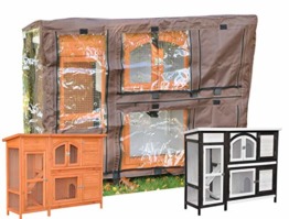 nanook Schutzhülle Wetterschutz Cover für Kaninchenstall Hasenstall Jumbo, 148 x 51 x 105 cm - Farbe: braun, schwarz - 1