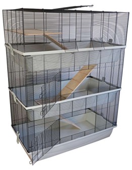 PETGARD Mäuse- und Hamsterkäfig Carlos Sky mit 3 Etagen und 7 mm Verdrahtung - 1
