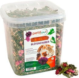 petifool Blütenzauber 360g - Ergänzungsfutter für Nager - natürliches Nagerfutter für Kaninchen, Meerschweinchen, Hamster, Chinchilla & mehr - ohne künstliche Zusätze - 100% Natur -artgerechtes Futter - 1